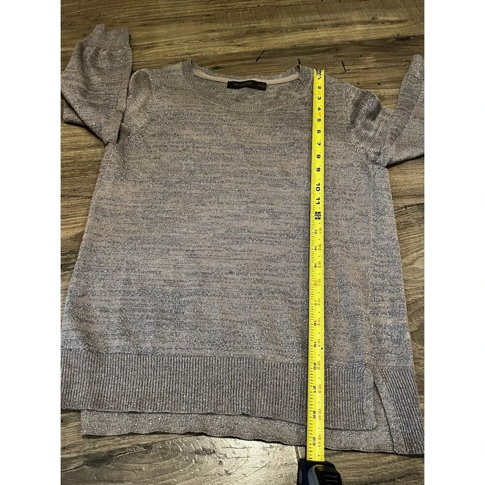 The Limited Heathered Gray Crew Neck Light Sweater - Picture 7 of 8